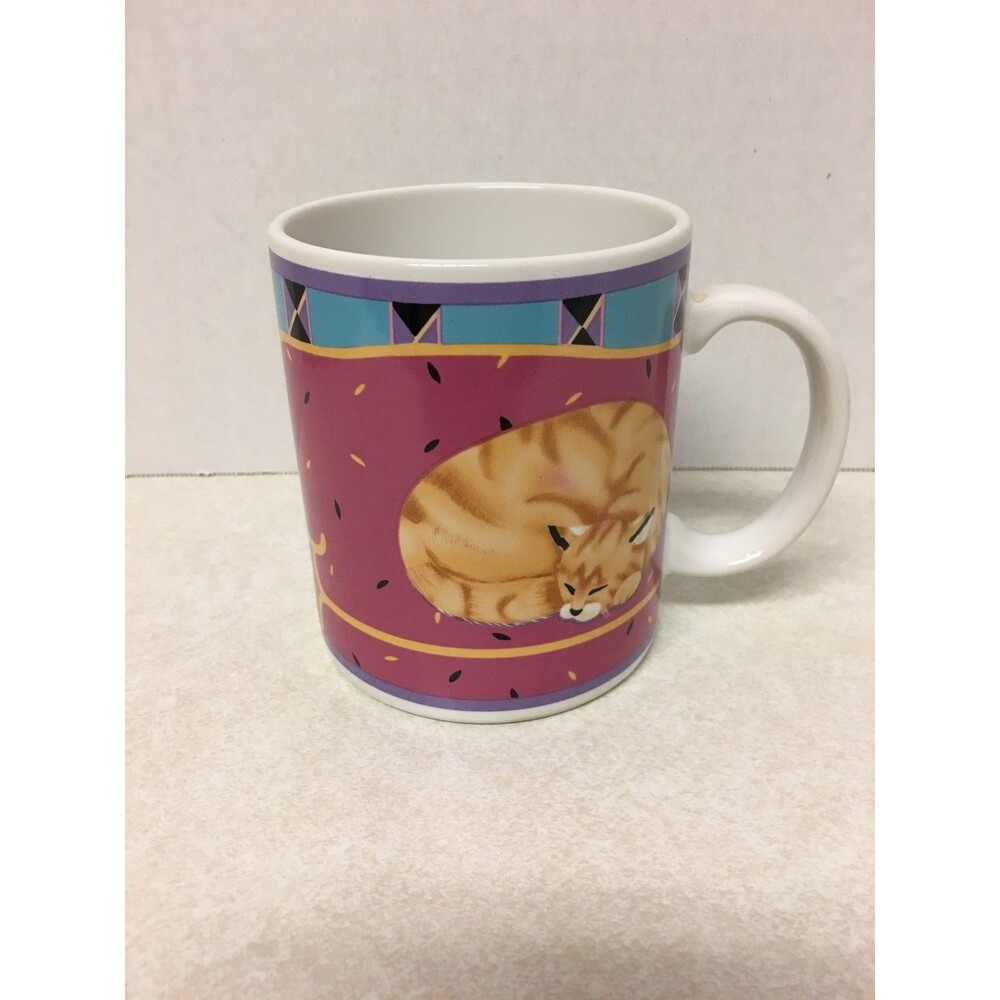 Otagiri Japan Ceramic Coffee Mug By Angela Ackerman Napping Cat Design  Japan